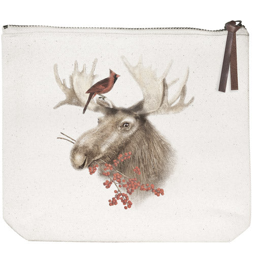 Cardinal Moose Canvas Pouch