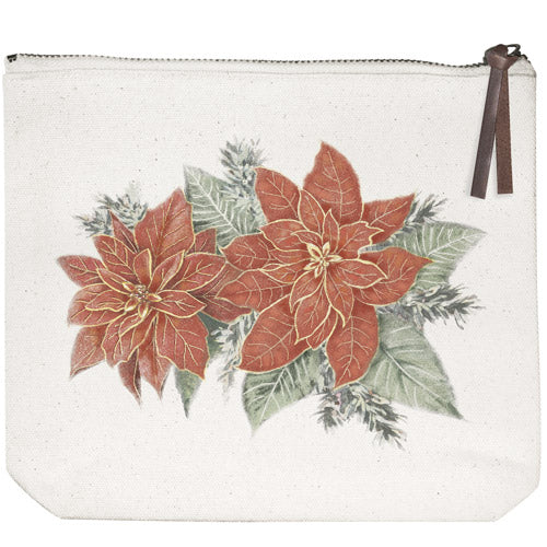 Poinsettias Canvas Pouch