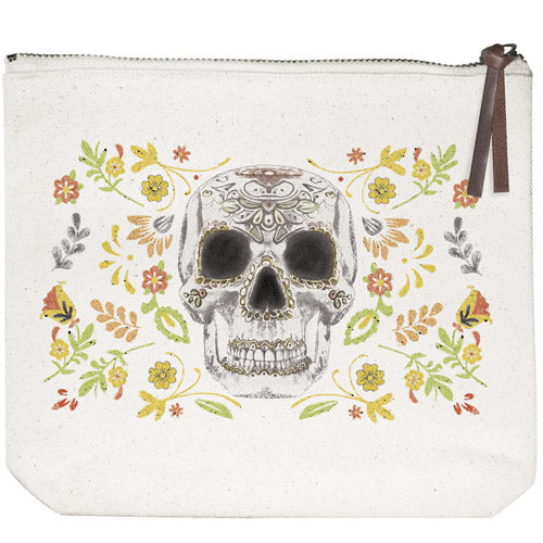 Flower Skull MS Canvas Pouch