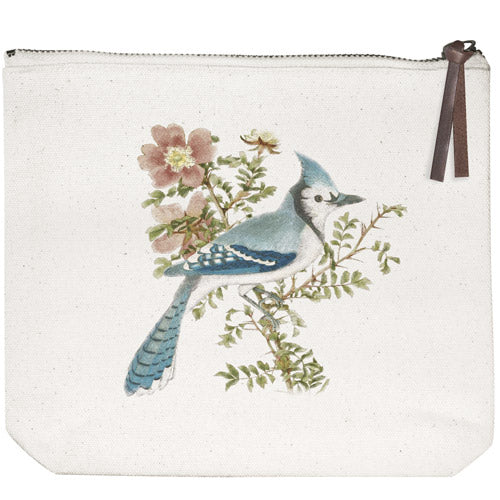 Bluejay Rose Canvas Pouch