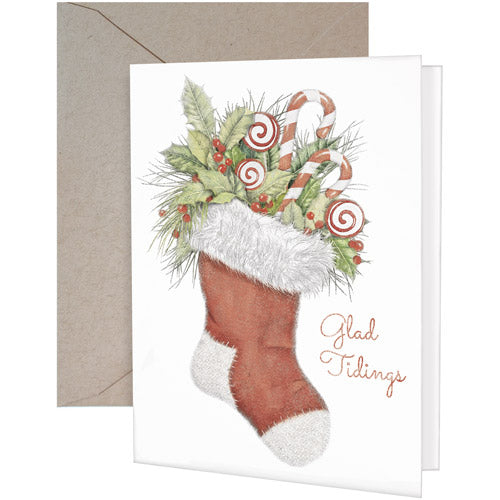 Candycane Stocking Greeting Card