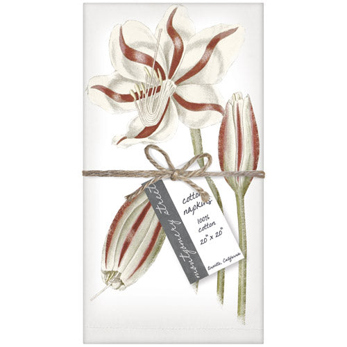 Striped Amaryllis Napkin Set