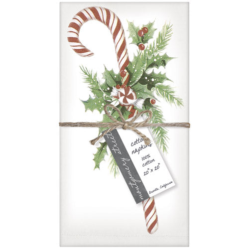 Candy Cane Holly Napkin Set