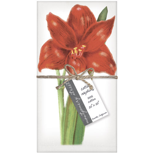 Red Amaryllis Napkin Set