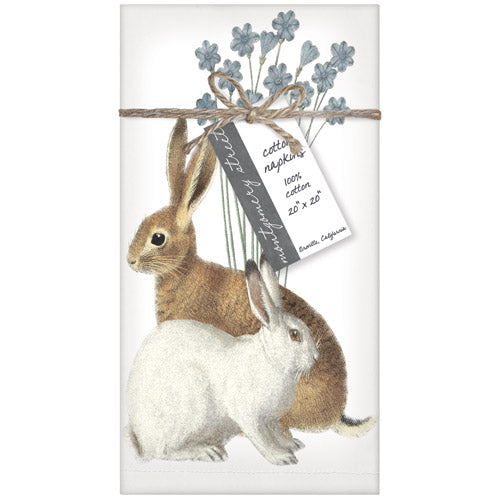 Blue Flower Bunnies Napkin Set