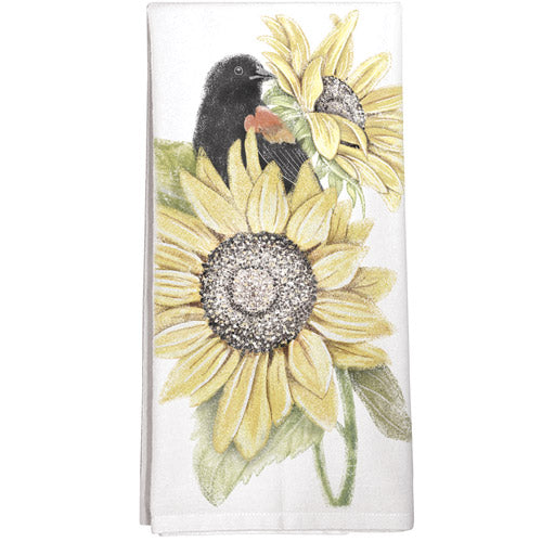 Sunflower Blackbird Towel