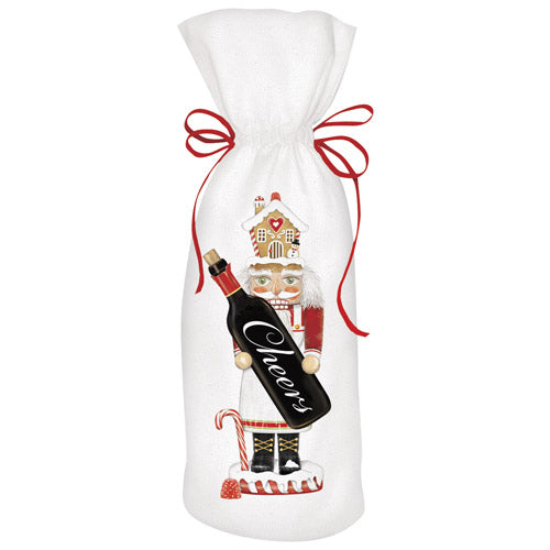 Gingerbread Nutcracker Wine Bag