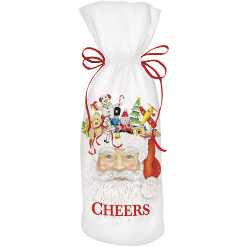 Santa Toy Hat Wine Bag