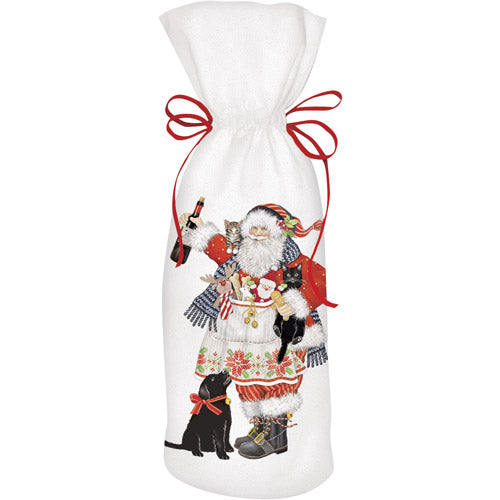 Pet Toys Santa Wine Bag