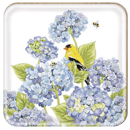 Hydrangea Finch Wooden Tray