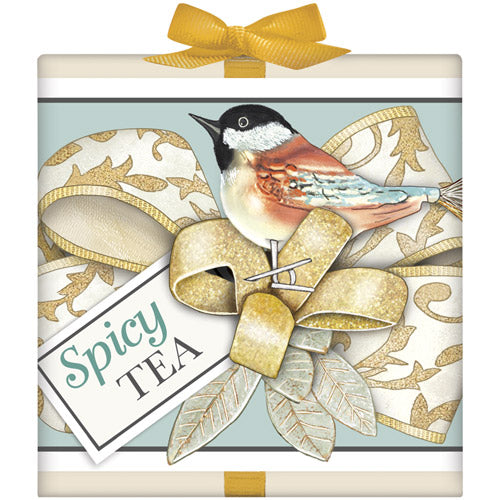 Gold Ribbon Bird Tea Box