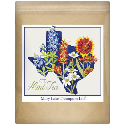 Texas Map Flowers Wrapped Tea