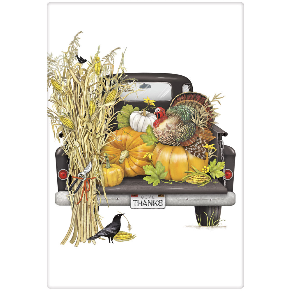 Fall Black Truck Bagged Towel