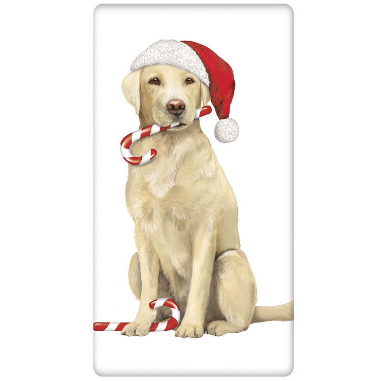 Holiday Yellow Lab Bagged Towel