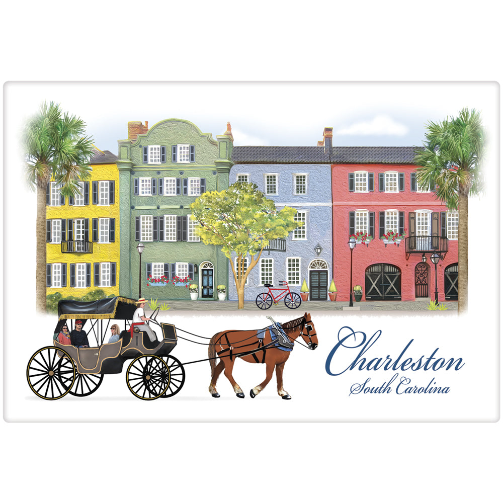 Charleston Rainbow Row Bagged Towel