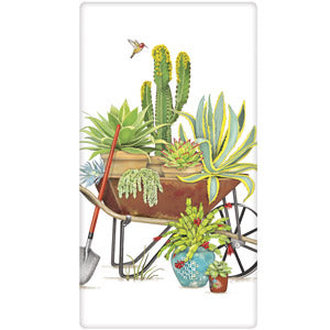 Cactus Wheelbarrow Bagged Towel