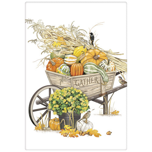 Pumpkin Wheelbarrow Bagged Towel