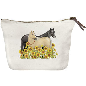 Sunflower Horses Canvas Pouch