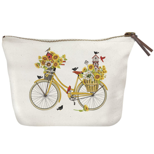 Sunflower Bike Canvas Pouch