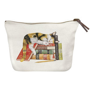 Sleepy Cat Books Canvas Pouch