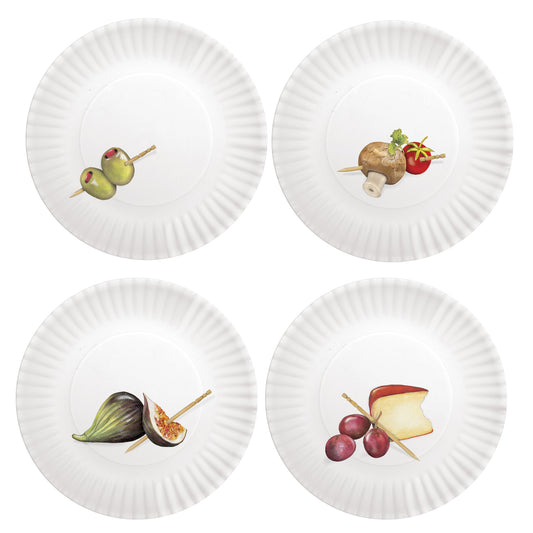 Appetizer Melamine Plates Set Of 4