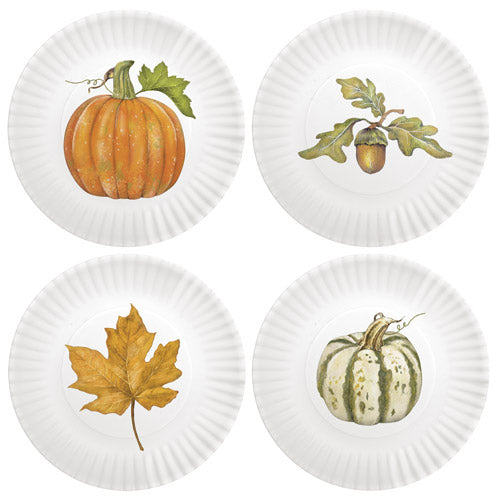 Fall Appetizer Melamine Plates S/4