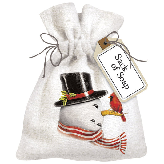 Snowman Retro Sack Of Soap