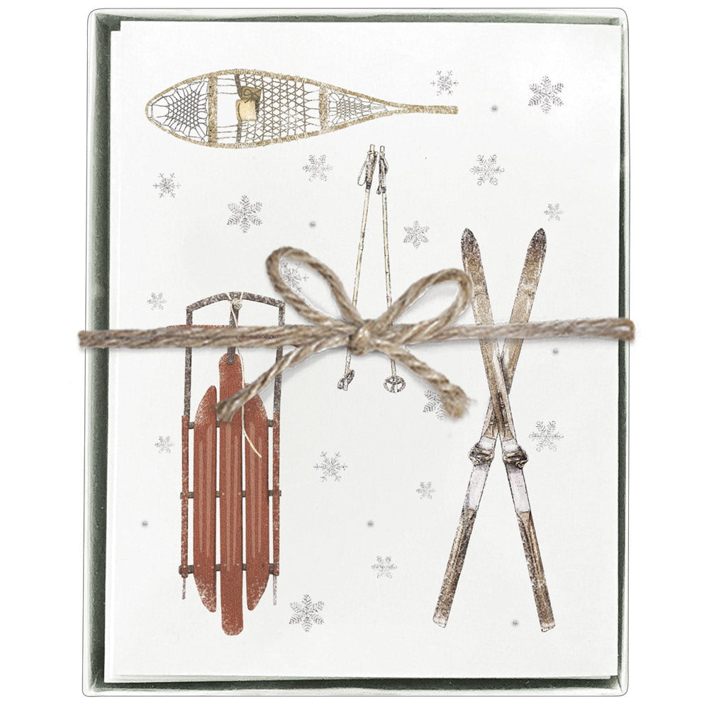 Ski-Sled Boxed Greeting Cards