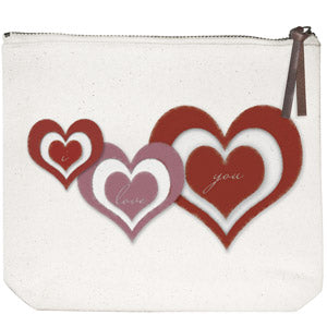 Heart Trio Canvas Pouch