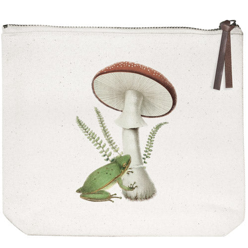 Frog And Toadstool Canvas Pouch