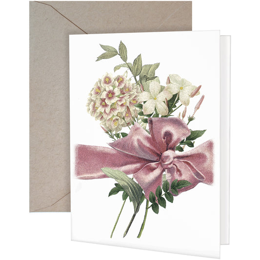 Pink Bow Greeting Card-Blank