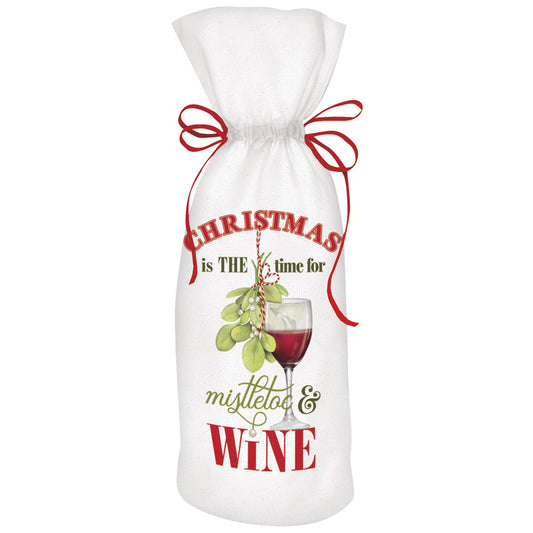 Mistletoe And Wine Wine Bag