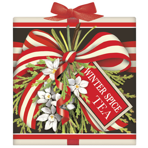 Red Stripe Bow Tea Box